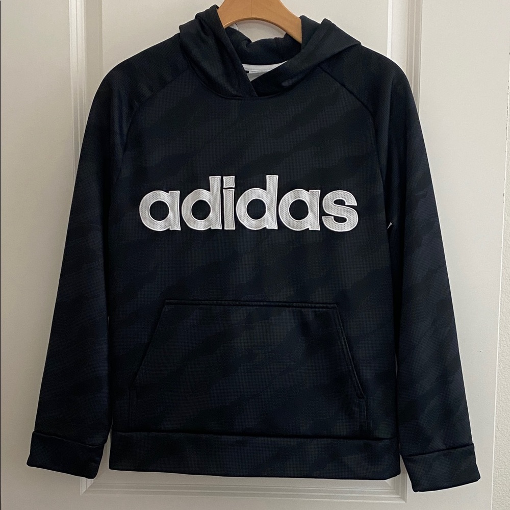 Adidas Dark Camouflage Hoodie with White Logo